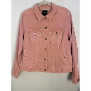 Liverpool Los Angeles Pink Denim Stretch Trucker Jacket Barbiecore Blush Women L